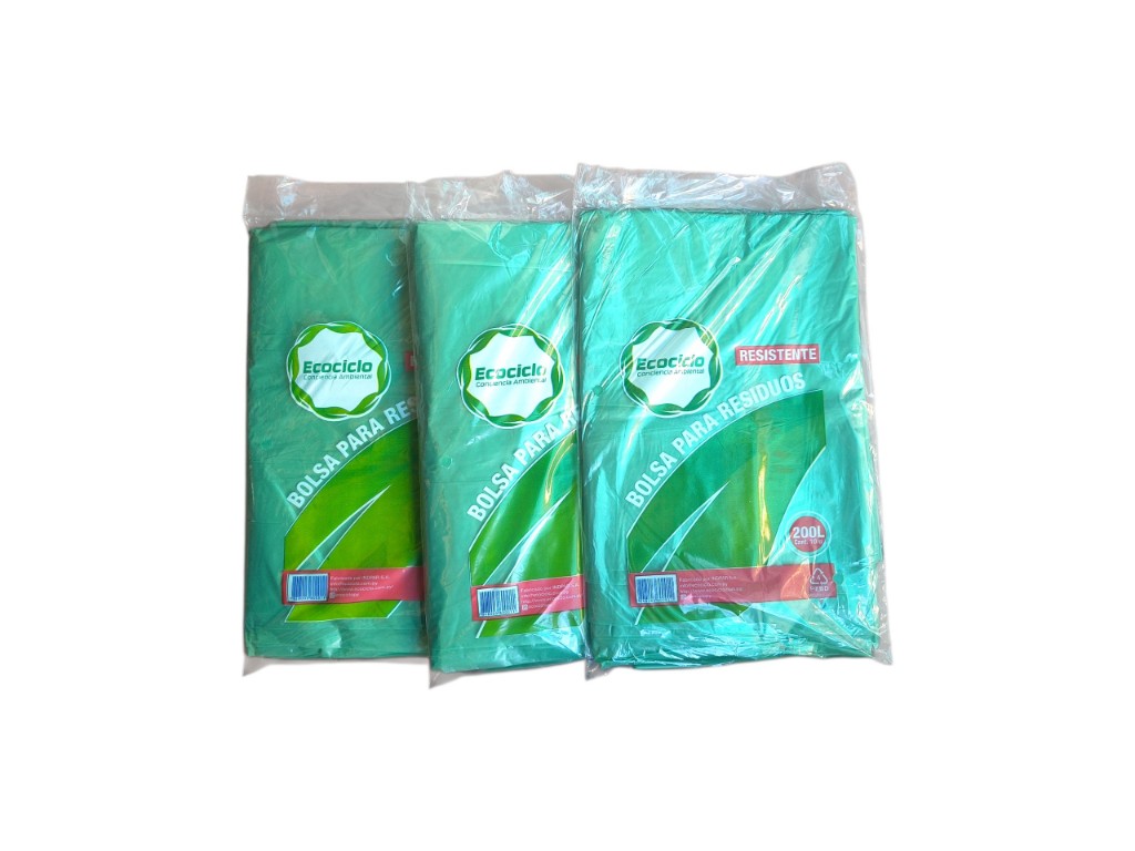 Bolsa para residuos resistente verde 200L