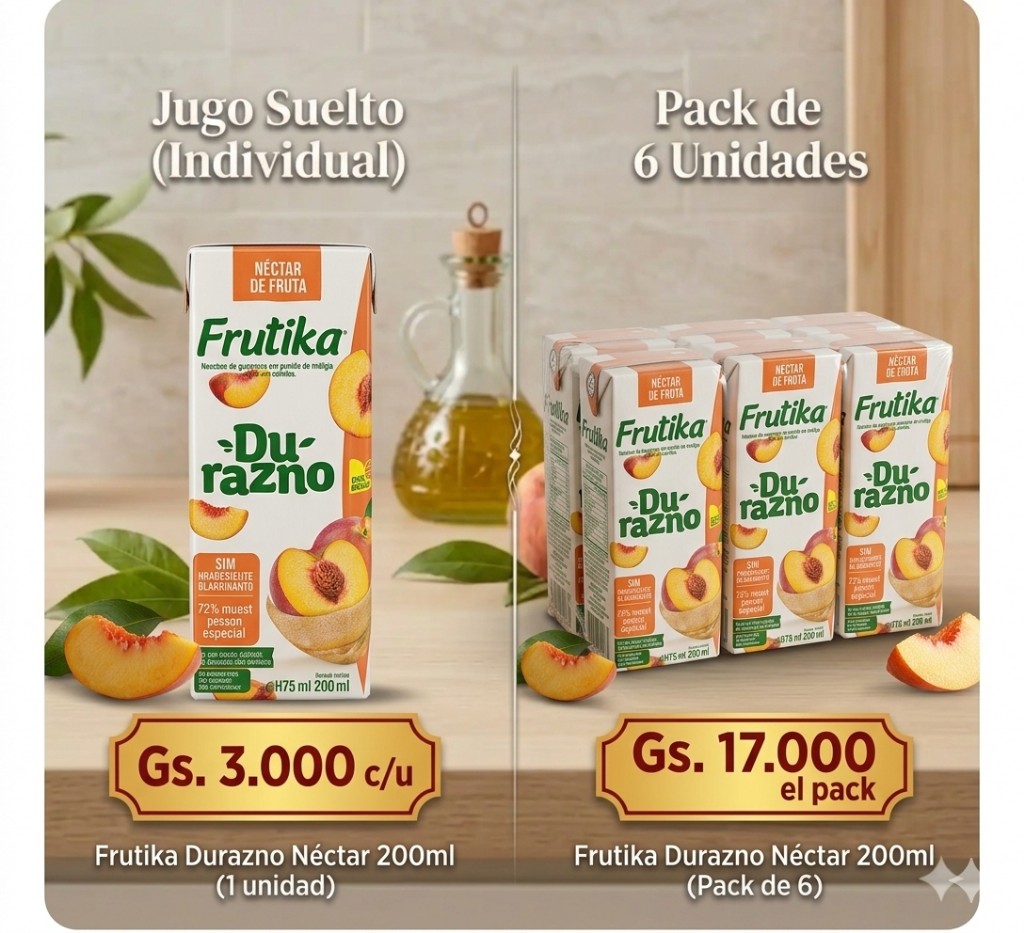 Jugos Frutika Néctar de Durazno 200ml