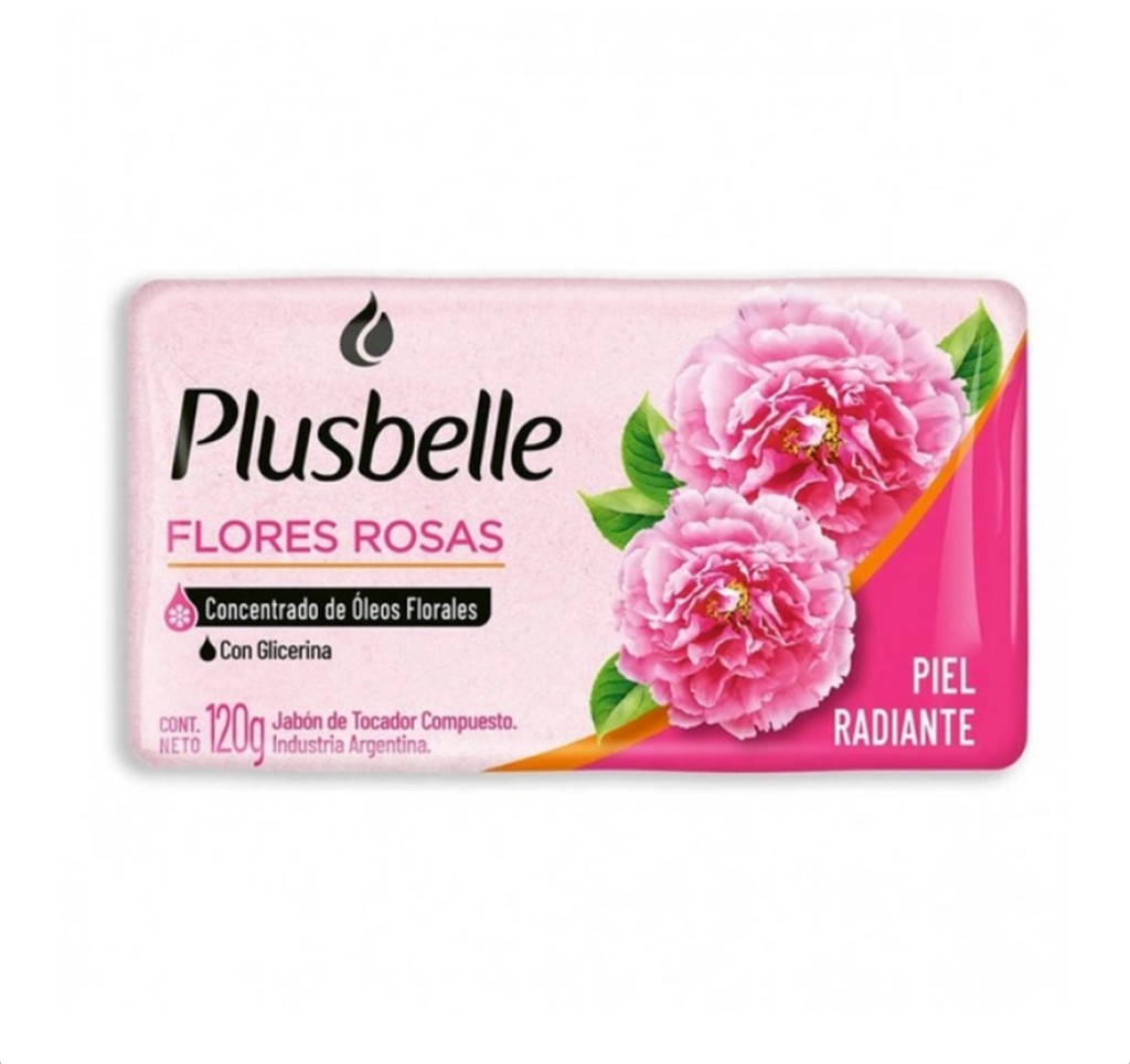 Jabón de tocador Plusbelle flores rosas 120g