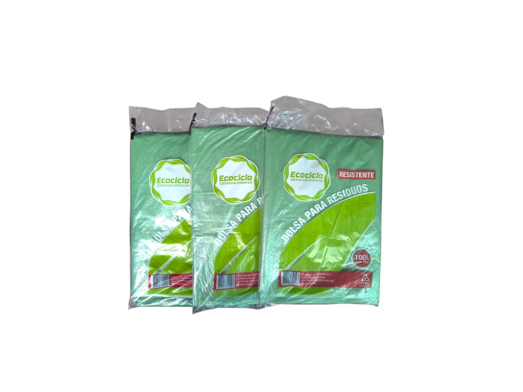 Bolsa para residuos resistente verde 100L