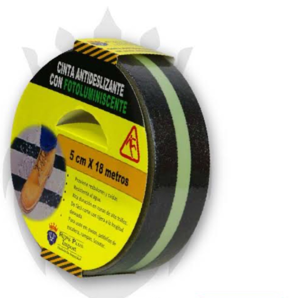 Cinta antideslizante fotoluminiscente x 18 mt