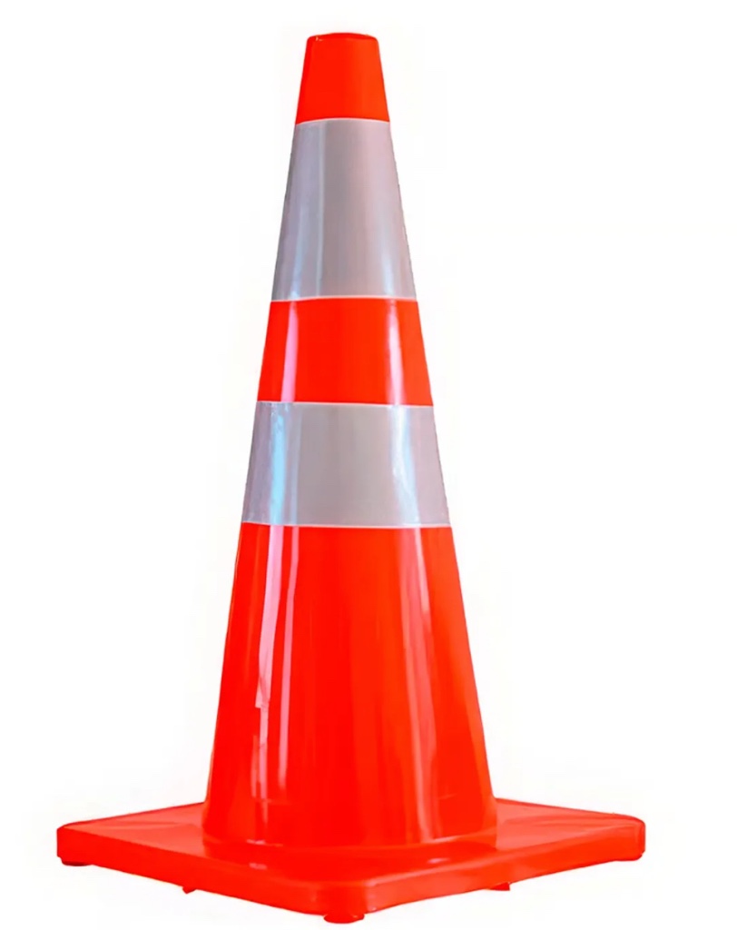 Cono de seguridad naranja 70 cm  PVC