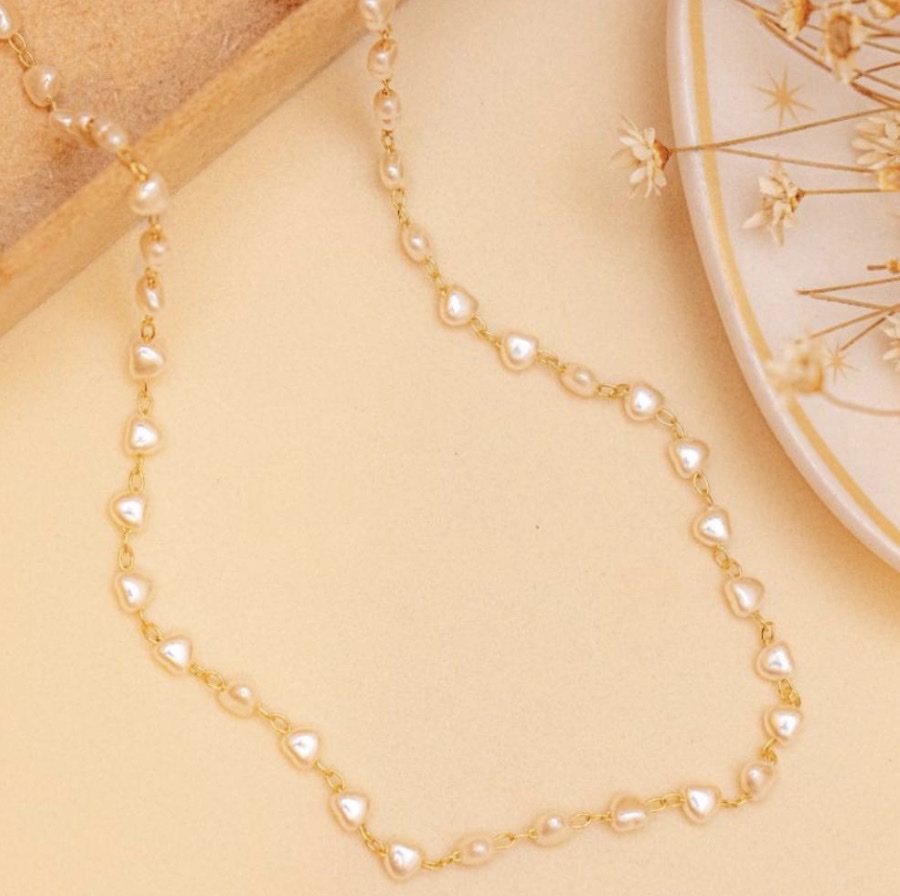 Chocker pérolas de coração