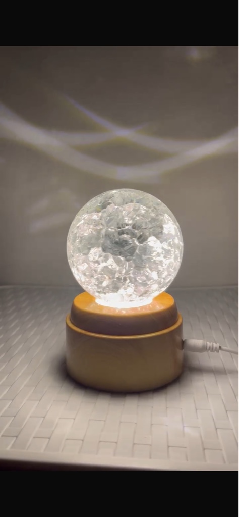 Esfera cristal rotativa 3D