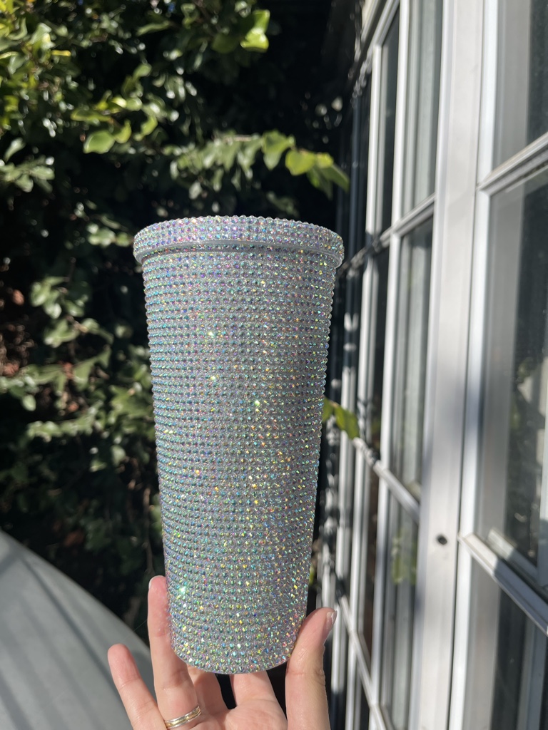 Vaso brillante plateado c/sorbete