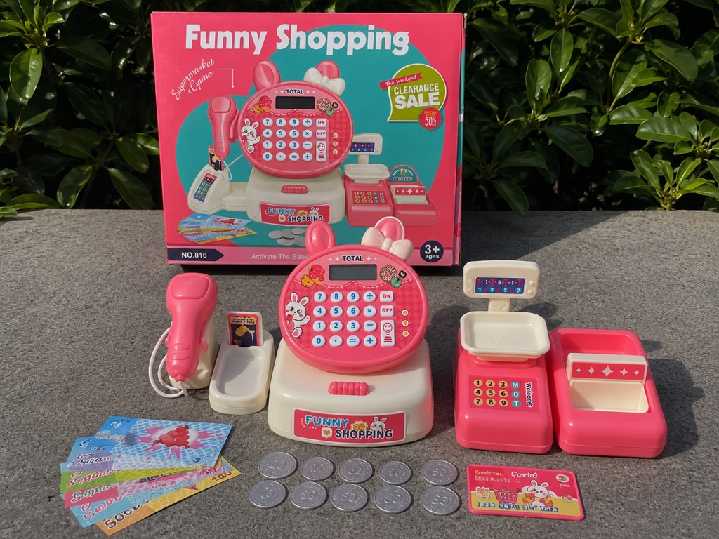 Caja registradora infantil rosa
