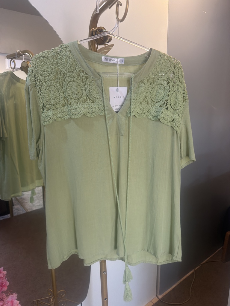 MODA C verde blusa