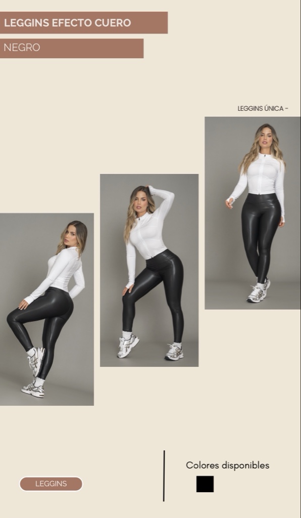 Leggins Efecto Cuero Negro
