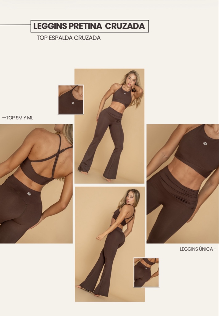 Leggins Campana Pretina Cruzada Chocolate