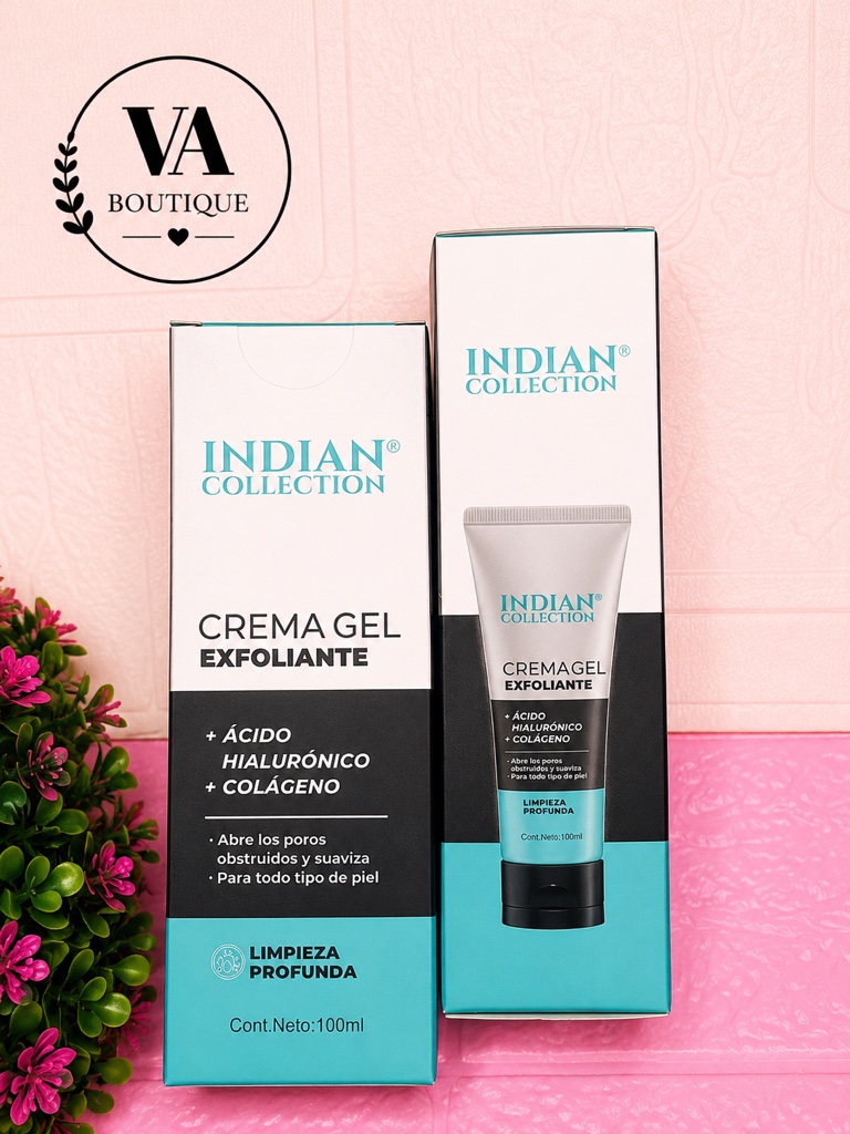 Indian Collection Crema Gel Exfoliaste con ácido hialuronico y colageno