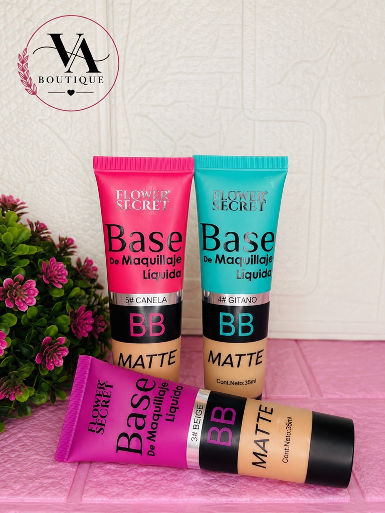 Flower Secret Base BB Matte distintos tonos