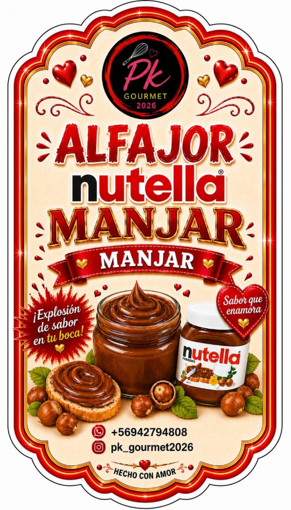 PK Gourmet alfajor Nutella manjar