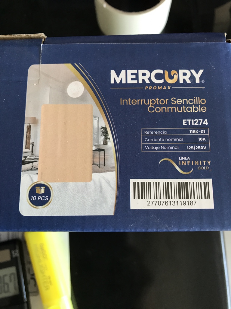 Mercury Promax interruptor sencillo gold