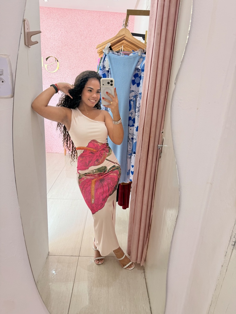 Vestido Canelado Estampado