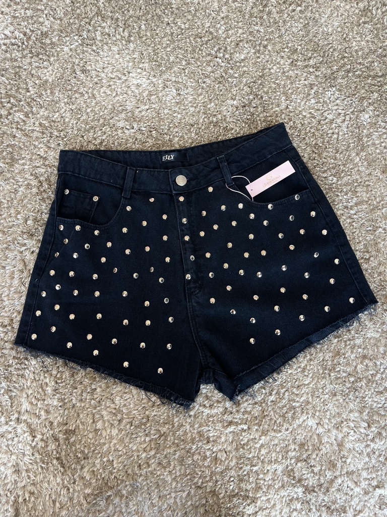 Short J preto c/ taxinhas