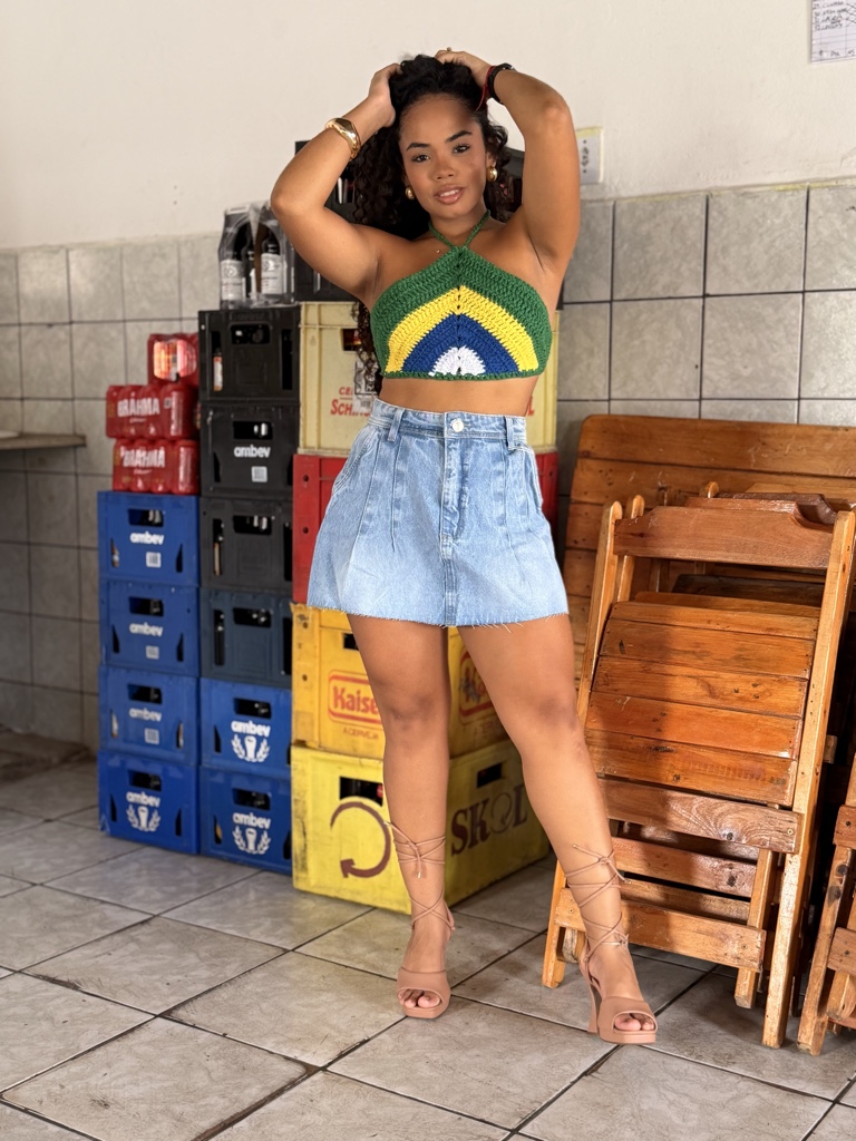 Saia plissada Jeans