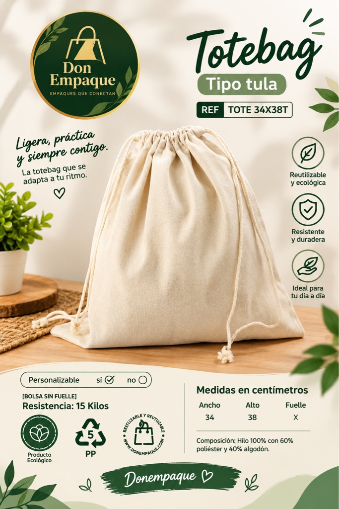 Bolsas en tote bag cordon
