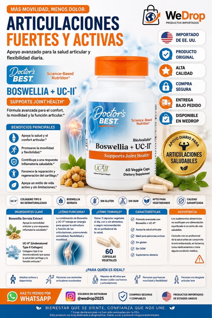 Boswellia + UC-II para Articulaciones fuertes