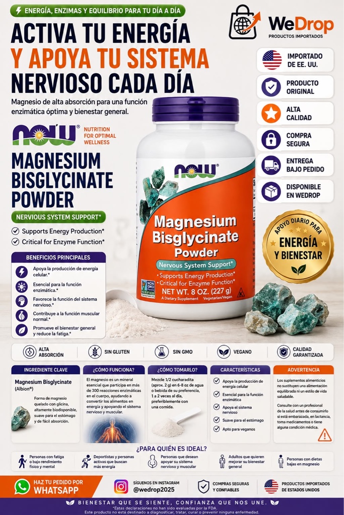 NOW Magnesium Bisglycinate Powder