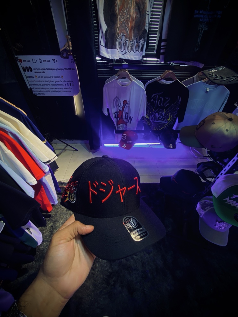 Gorra negra bordado rojo Gorra Dodgers Japanese