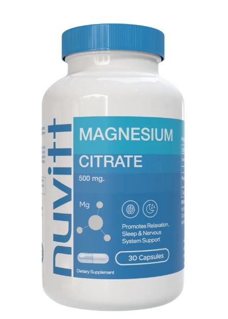 Nuvitt Citrato de Magnesio 500mg 30 Cápsulas