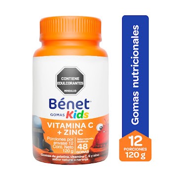 Benet Kids Vitamina C Zinc Para Niños 48 Gomitas