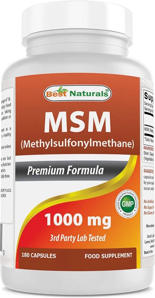 Best Naturals MSM 1000mg 180 Cápsulas