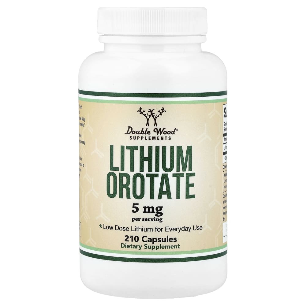 Double Wood Orotato De Litio 5mg 210 Cápsulas