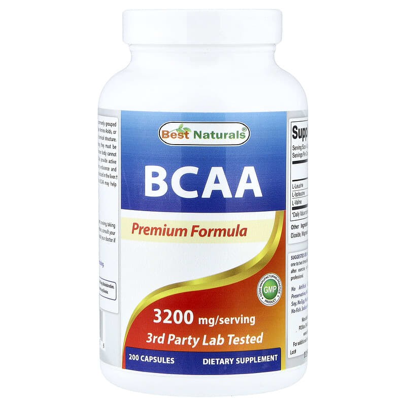 Best Naturals Bcaa 3200mg 200 Cápsulas