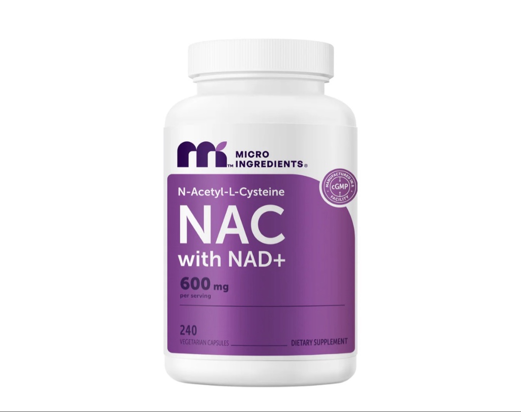 Micro Ingredientes NAC NAD N-Acetyl L-Cysteine 600mg 240 Cápsulas