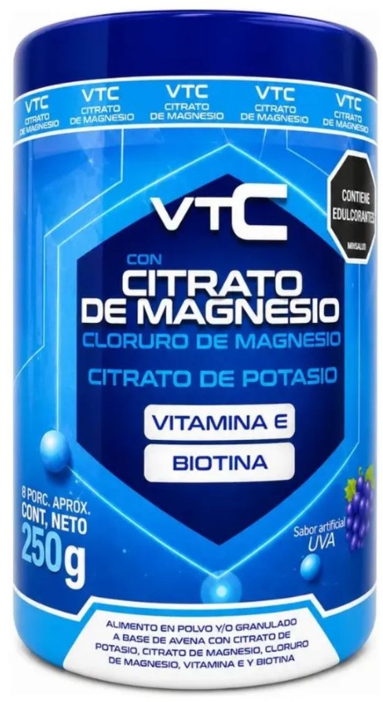 Citrato Magnesio Potasio Cloruro Magnesio Vitamina E Biotin 250g