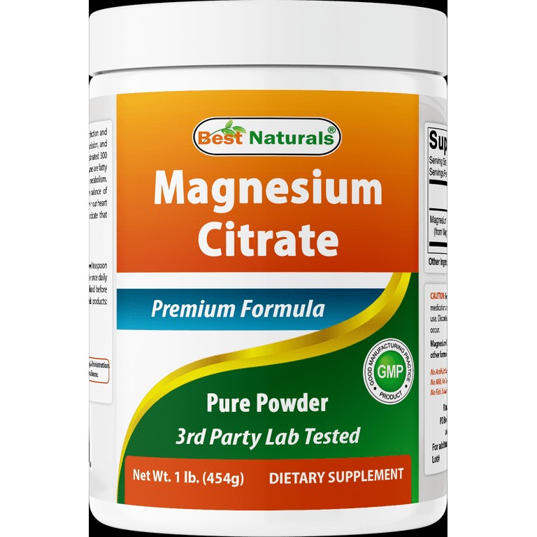 Best Naturals Citrato De Magnesio En Polvo 210mg 454gr