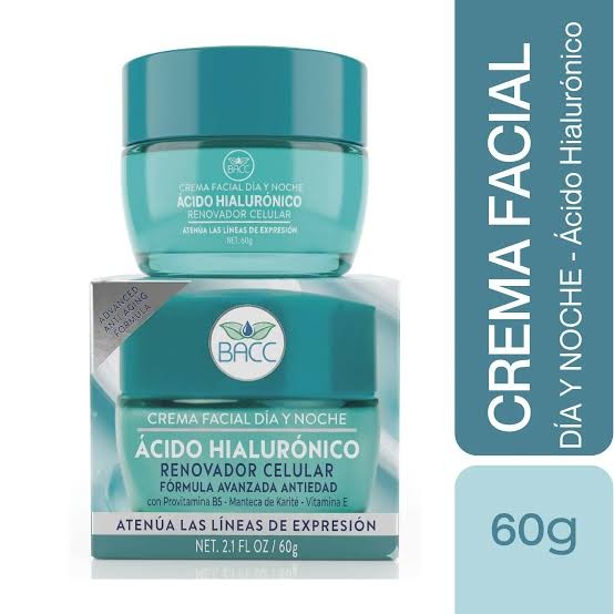 Bacc Crema Día/ Noche Acido Hialurónico 60g