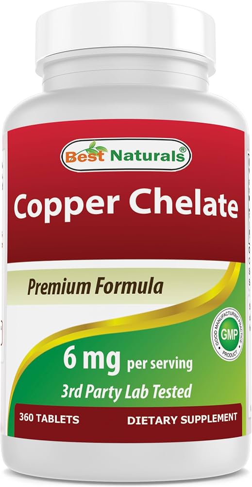 Best Naturals Quelato de Cobre 6mg 360 Tabletas