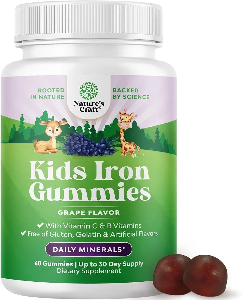 Natures Craft Kids Iron Hierro Niños 60 Gomitas