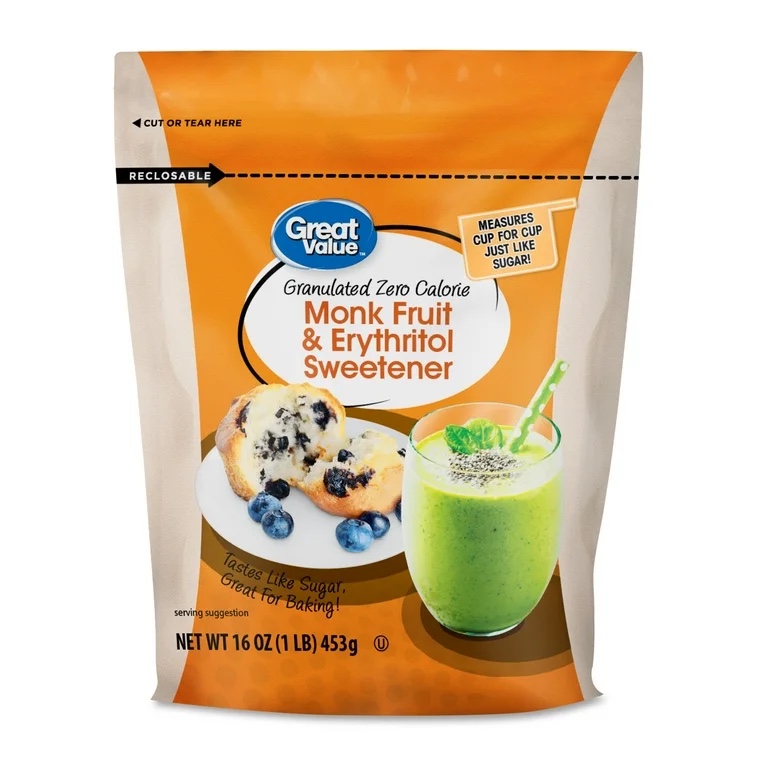 Endulzante De Fruta Del Monje Y Eritritol Sin Calorías 453gr