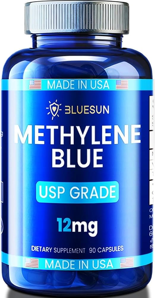 Bluesun Azul De Metileno Grado USP 12mg 90 Cápsulas