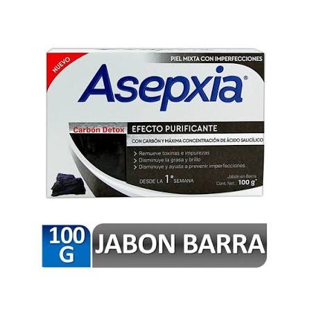 Asepxia Jabón En Barra Carbón Detox Efecto Purificante 100gr