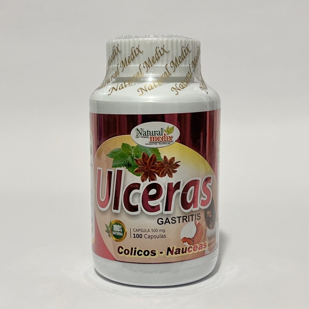 Natural Medix Úlceras Gastritis Gases Nauseas 100 Cápsulas