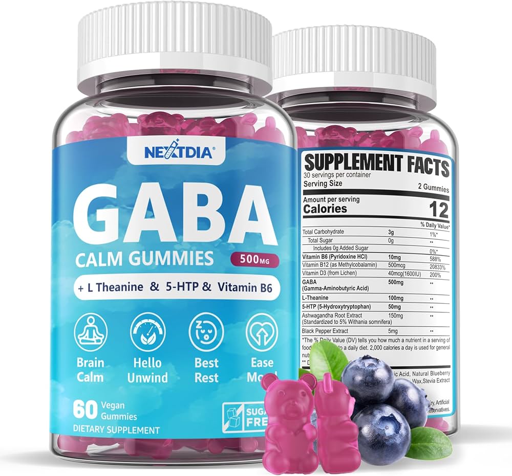 Nextdia Gaba 500mg L-teanina 5htp Vitamina B6 60 Gomitas