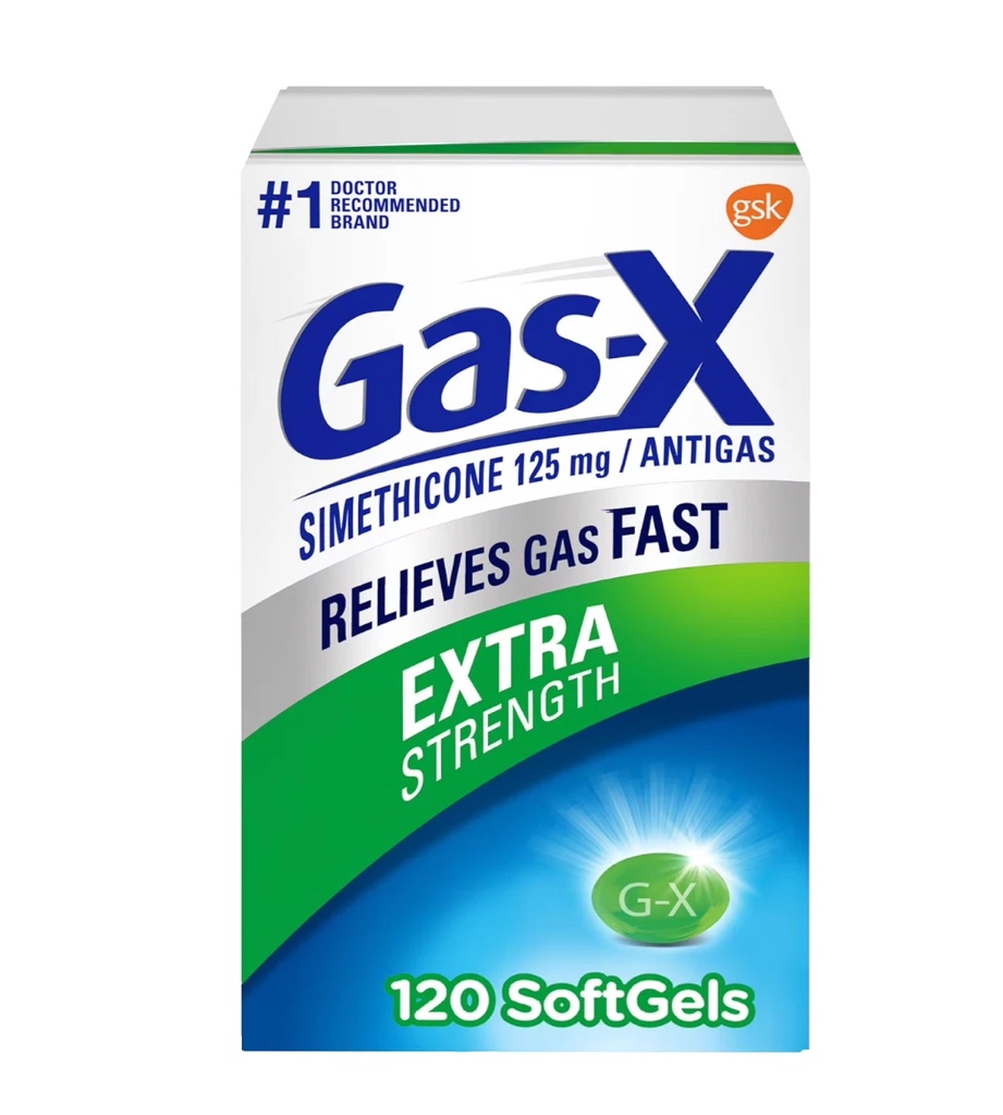 Gas-X Alivio Simeticona 125mg Antigas 120 Cápsulas