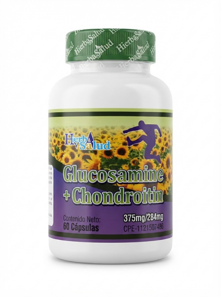 Hierba y Salud Glucosamina Condroitina 375mg/284mg  60 Cápsulas