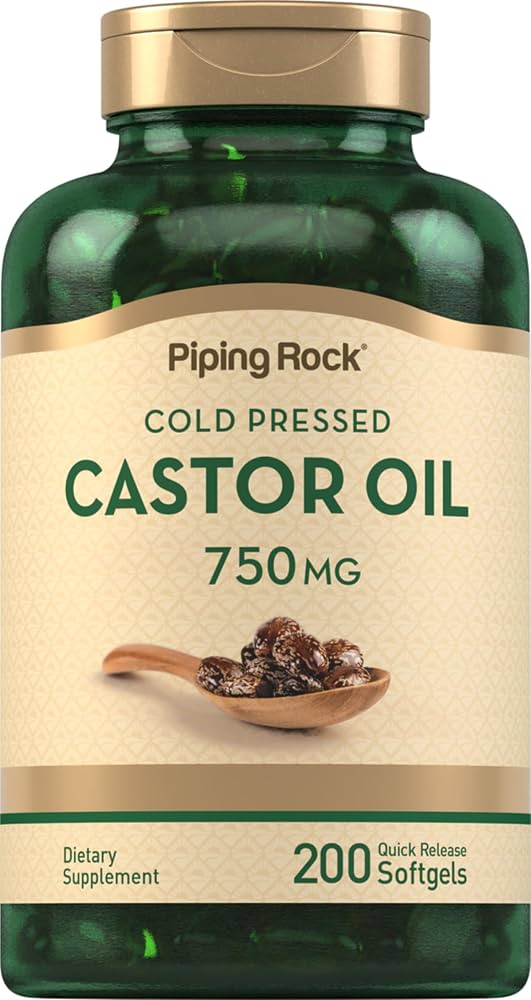 Piping Rock Aceite Ricino Prensado En Frio 750mg 200 Capsula