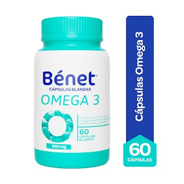Benet Omega-3 600mg 60 Cápsulas Blandas