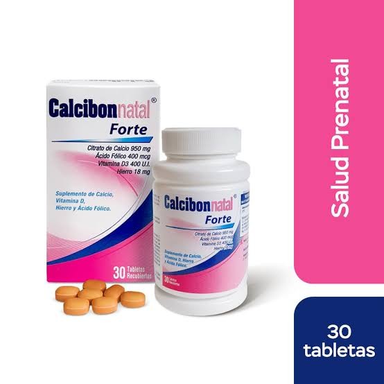Calcibon Natal Forte Calcio D3 Fólico Hierro 30 Tabletas