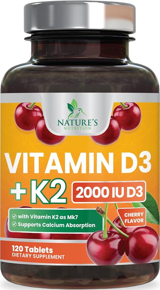 Natures Nutrition Vitamina D3 + K2 2000iu D3 120 Tabletas