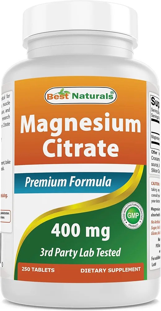 Best Naturals Citrato De Magnesio 400mg 250 Tabletas