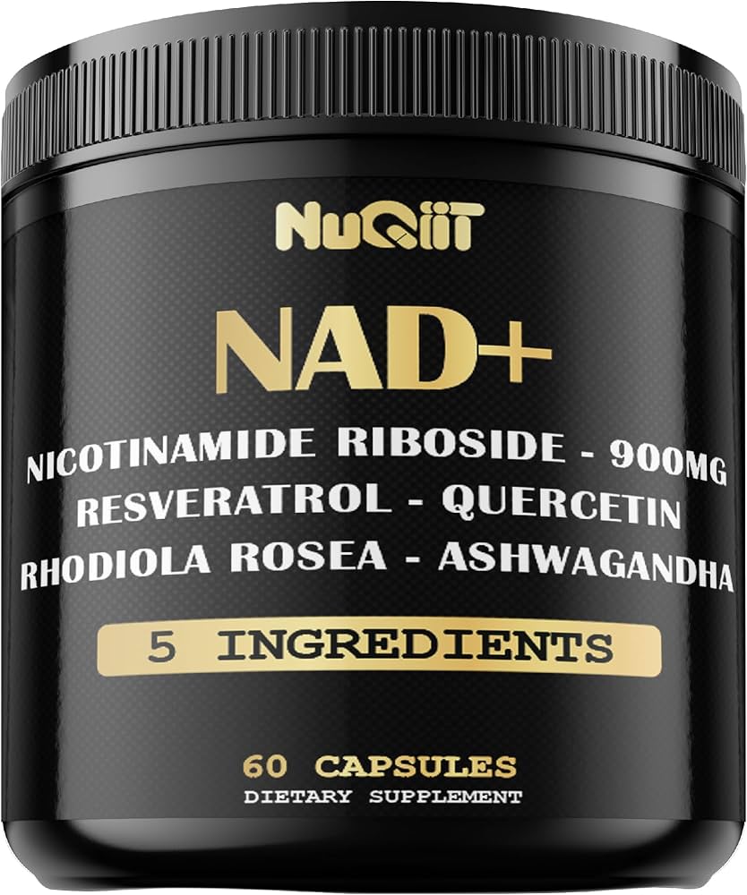 Nuqit NAD Ribósido Nicotinamida Resveratrol Quercetin Rhodiola Rosea Ashwagandha 60 Capsulas