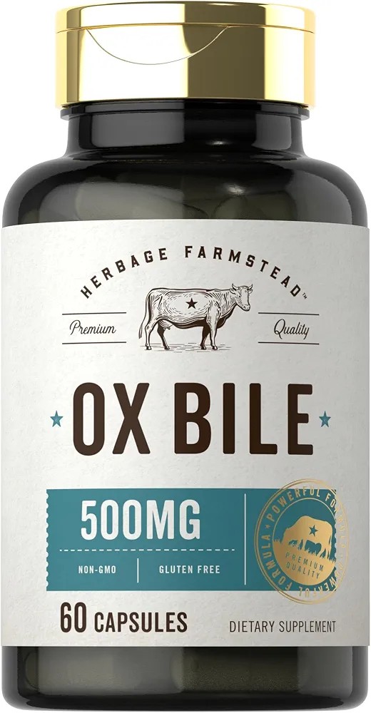 Bilis De Buey Ox Bile 500mg Soporte Digestivo 60 Cápsulas