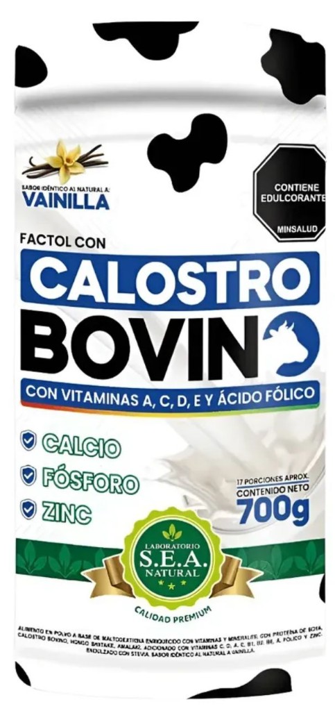 Calostro Bovino  Factor Sea Natural 700g Vainilla Vitaminas